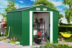 Geräteschuppen Grün Metall 312x257x177,5cm -Gartenmöbel Und Dekoration Geschäft 62e12e4d94e020ddfde472486432b016 de 990744g1 1