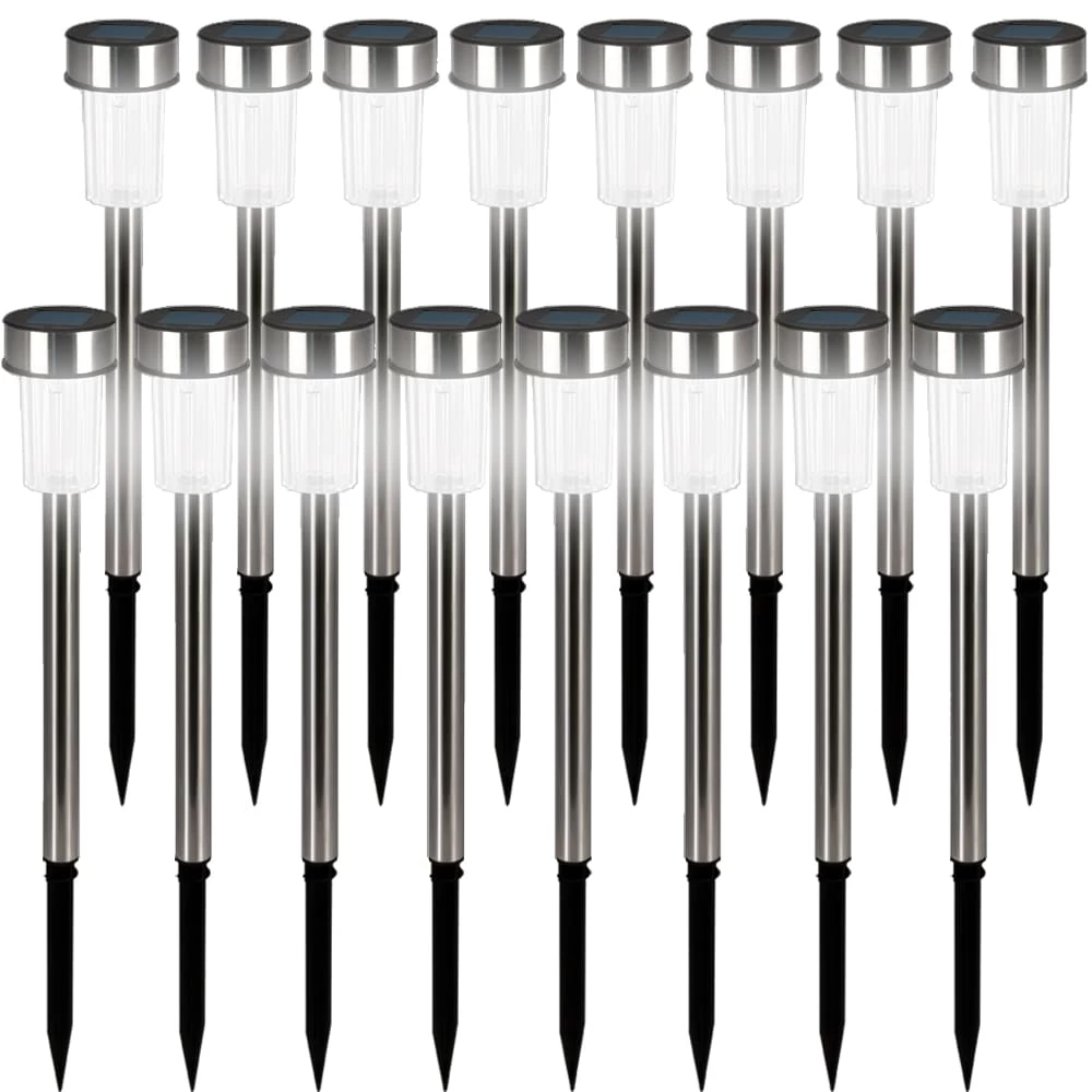 LED Solarleuchte 16er-Set Edelstahl 3 LED Solarleuchte 16er-Set Edelstahl