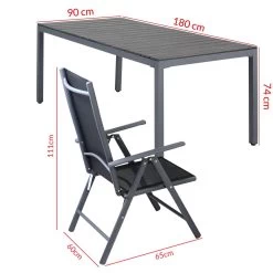 Garten-Sitzgruppe Bern 9-tlg. Anthrazit Alu WPC -Gartenmöbel Und Dekoration Geschäft 64df4122c7dd2f47f419e31d2ade345f de 994337d 16 1