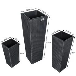 Polyrattan Blumentopf 3er-Set Schwarz 16 Polyrattan Blumentopf 3er-Set Schwarz -Gartenmöbel Und Dekoration Geschäft 69106027034b05aab24c9b8cd17b954f de 106644d 5