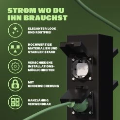 Gartensteckdose Schwarz 4er-Stecker 38x12,5x12,5cm -Gartenmöbel Und Dekoration Geschäft 695b073f46c4f98d33603088f6f414ab 03 109603 on dts amz high de 1