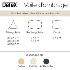 Sonnensegel Oxford Rechteck Sand 3x4m -Gartenmöbel Und Dekoration Geschäft 69668015e686df626464c1341103f51c fr 881101d 4 1 1 4