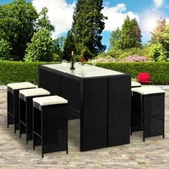 Polyrattan Bar-Set Rio 7-tlg. Schwarz Inkl. Sitzauflagen 20 Polyrattan Bar-Set Rio 7-tlg. Schwarz Inkl. Sitzauflagen -Gartenmöbel Und Dekoration Geschäft 6ab8c34e16069f52a32b833f768335fe de 991074g