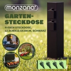 Gartensteckdose Schwarz 4er-Stecker 38x12,5x12,5cm -Gartenmöbel Und Dekoration Geschäft 6c8d81be4673f25acb8234a9dacc954f 02 109603 on amb web low de 1