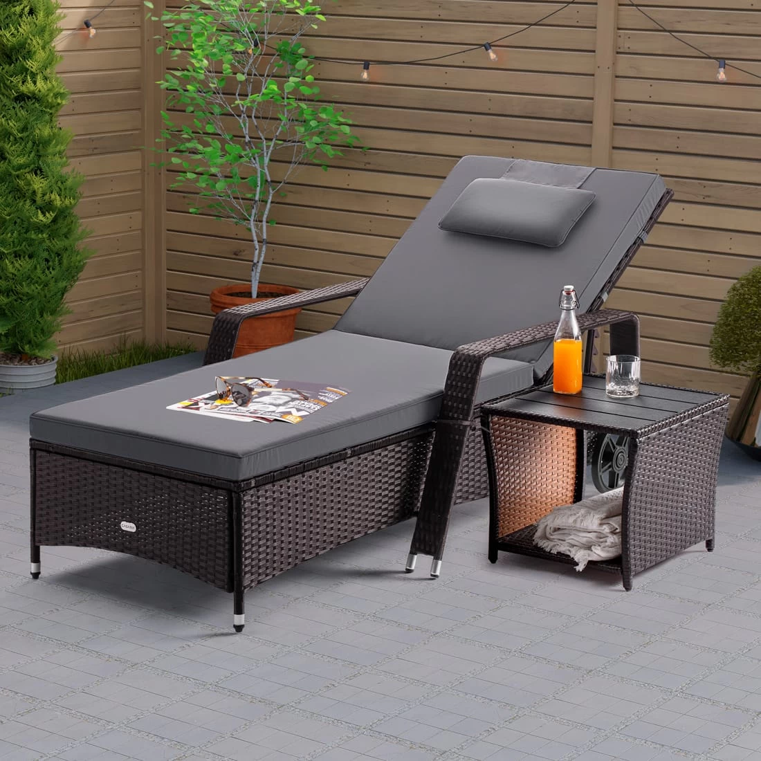 Polyrattan Beistelltisch Vedis Braun 45x45x40cm 10 Polyrattan Beistelltisch Vedis Braun 45x45x40cm – Bild 8