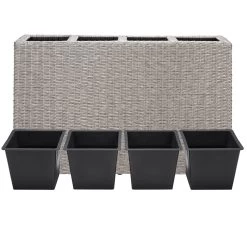 Polyrattan Blumenkasten Creme 95x27x60cm -Gartenmöbel Und Dekoration Geschäft 6e591b2b64473acb100b805820ab47fd de 108079d 1