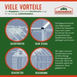 Alu Gewächshaus 250x190x195cm 2 Dachfenster 10 Alu Gewächshaus 250x190x195cm 2 Dachfenster -Gartenmöbel Und Dekoration Geschäft 6f593aeda701f7412dce9d0a84df03fc 05 991467 on dts web low de 1