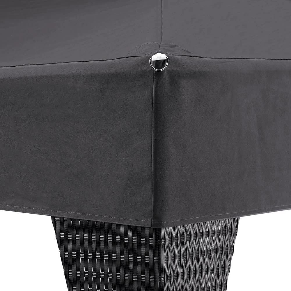 Polyrattan Pavillon Anthrazit 3x3m 6 Polyrattan Pavillon Anthrazit 3x3m – Bild 4