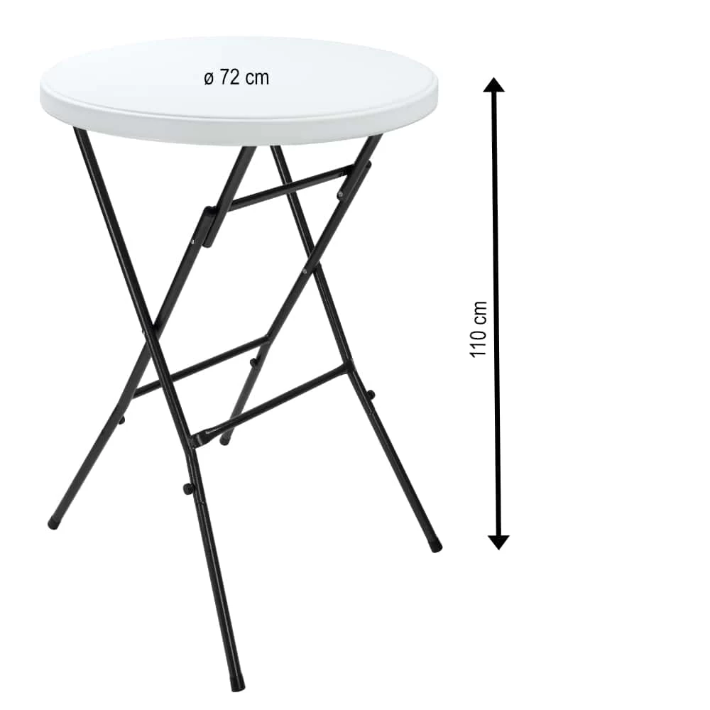 Stehtisch 2er-Set Weiß Kunststoff Ø75cm Klappbar 11 Stehtisch 2er-Set Weiß Kunststoff Ø75cm Klappbar – Bild 9