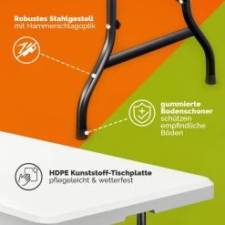 Gartentisch 2er-Set Weiß Kunststoff 183x76x74cm Klappbar -Gartenmöbel Und Dekoration Geschäft 75cfdf5a9afd2d57e928ff93bc7cc4a3 05 100082 on dts amz high de 3