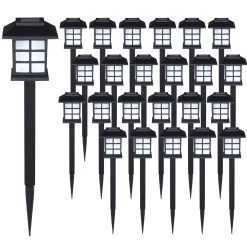 LED Solarleuchten 24er-Set Schwarz