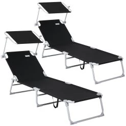 Sonnenliege Hawaii 2er-Set Anthrazit Alu 195x60x30cm