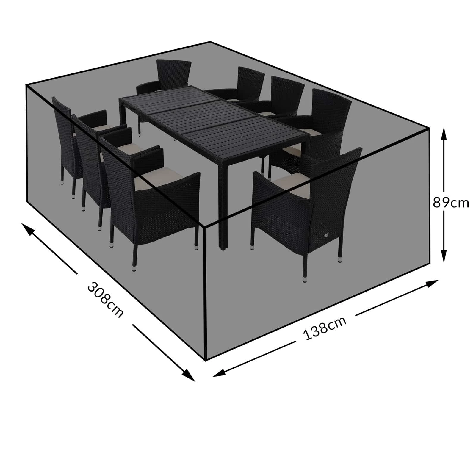 Abdeckung Sitzgarnitur Grün 308x138x89cm 11 Abdeckung Sitzgarnitur Grün 308x138x89cm – Bild 9