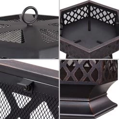 Feuerstelle Sechseckiger Feuerkorb Inkl. Abdeckung -Gartenmöbel Und Dekoration Geschäft 7ac4dbd82e3e7891e1c15cfcc1390d35 de 107446d 39