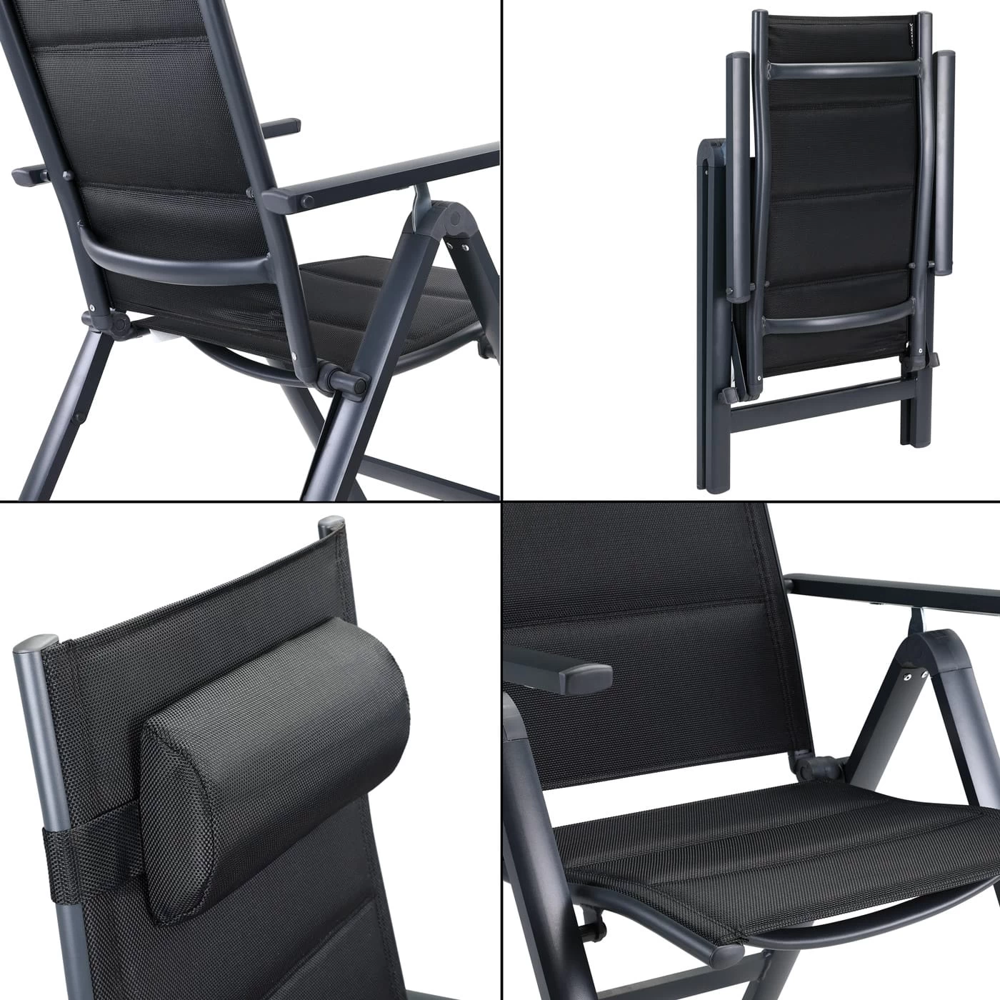 Gartenstuhl Bern Premium 2er-Set Anthrazit Gepolstert 4 Gartenstuhl Bern Premium 2er-Set Anthrazit Gepolstert – Bild 2