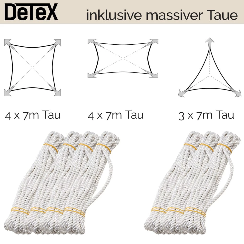 Sonnensegel Oxford Dreieck Sand 5x5x5m 8 Sonnensegel Oxford Dreieck Sand 5x5x5m – Bild 6