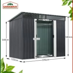 Geräteschuppen Anthrazit Metall 196x122x180cm 18 Geräteschuppen Anthrazit Metall 196x122x180cm -Gartenmöbel Und Dekoration Geschäft 7d282eaa4907b2561824ceedf183c8ac de 993483d 14 1