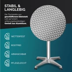 Stehtisch 2er-Set Silber Alu Ø60cm Klappbar, Höhenverstellbar -Gartenmöbel Und Dekoration Geschäft 7e6f4309825050973941fd70b6051af6 22low