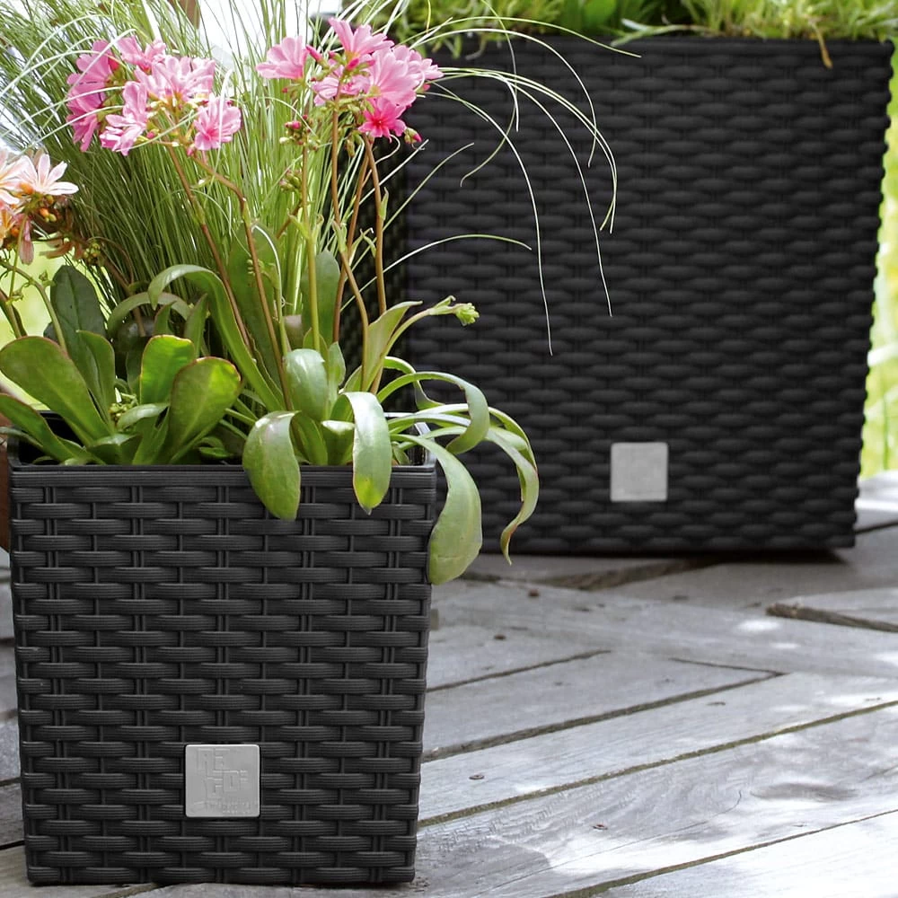 Blumentopf Rato Low 2er-Set Anthrazit 32x32x33cm 4 Blumentopf Rato Low 2er-Set Anthrazit 32x32x33cm – Bild 2