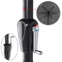 LED Solar Sonnenschirm Athen Anthrazit Ø330cm 14 LED Solar Sonnenschirm Athen Anthrazit Ø330cm -Gartenmöbel Und Dekoration Geschäft 87e01558b6bda91f63ebf33c2ca8c997 de 107007d 6