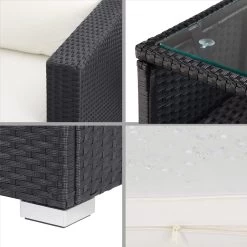 Polyrattan Ecklounge Schwarz/Creme Dicke Rückenpolster 14 Polyrattan Ecklounge Schwarz/Creme Dicke Rückenpolster -Gartenmöbel Und Dekoration Geschäft 8b43830eb448c312a5e16ab7ec63e30c de 995176d 6 1