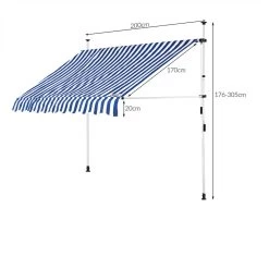 Klemmmarkise Blau/Weiß 200cm -Gartenmöbel Und Dekoration Geschäft 8c81b15f4f15749ff891f8e6f0ef2d7e de 108271d 6 1