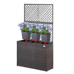 Polyrattan Blumenkasten Mit Rankgitter Braun -Gartenmöbel Und Dekoration Geschäft 8cbccb1225470d472d506ce45ef873a0 de 108066d 6