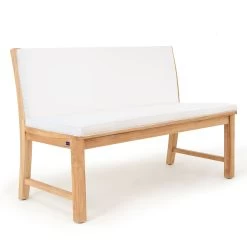 Bankauflage Toscana Mit Rückenlehne Weiß 130x50x7cm