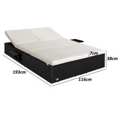 Polyrattan Sonnenliege Schwarz/Creme 196x116x38cm Verstellbar -Gartenmöbel Und Dekoration Geschäft 8fbd039f127a2919661070b252f2f165 de 992855d 3 1