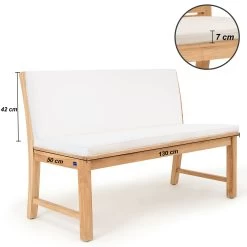 Bankauflage Toscana Mit Rückenlehne Weiß 130x50x7cm -Gartenmöbel Und Dekoration Geschäft 917a289209634f7e5b978edfa22b25b8 de 180062d 2