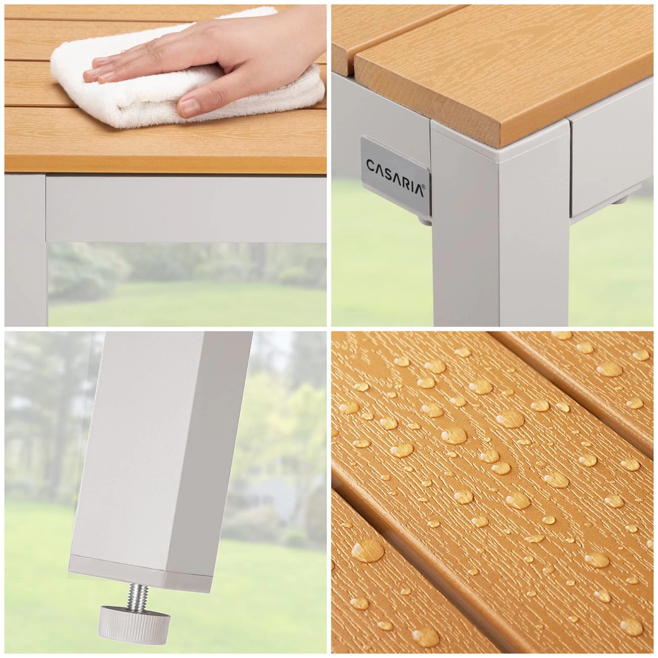 Garten-Sitzgruppe Bern 5-tlg. Creme Alu WPC 7 Garten-Sitzgruppe Bern 5-tlg. Creme Alu WPC – Bild 5