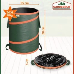 Popup Gartenabfallsack 3er-Set Grün Je 165 Liter -Gartenmöbel Und Dekoration Geschäft 981bb071f34dd56d4db1b55833b33a3b de 106899d 2 1