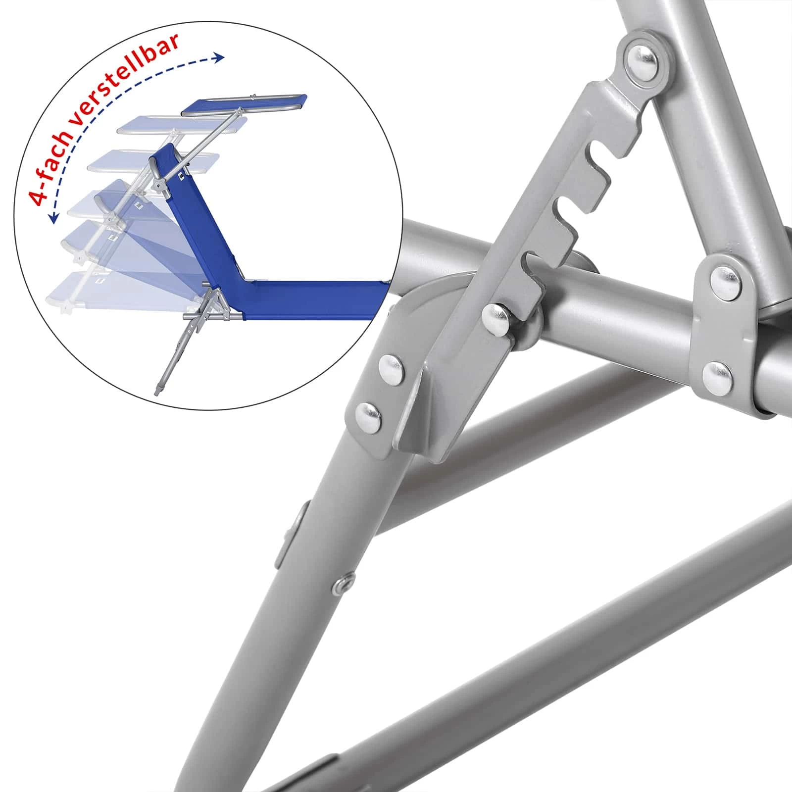 Sonnenliege Hawaii 2er-Set Blau Alu 195x60x30cm 6 Sonnenliege Hawaii 2er-Set Blau Alu 195x60x30cm – Bild 4