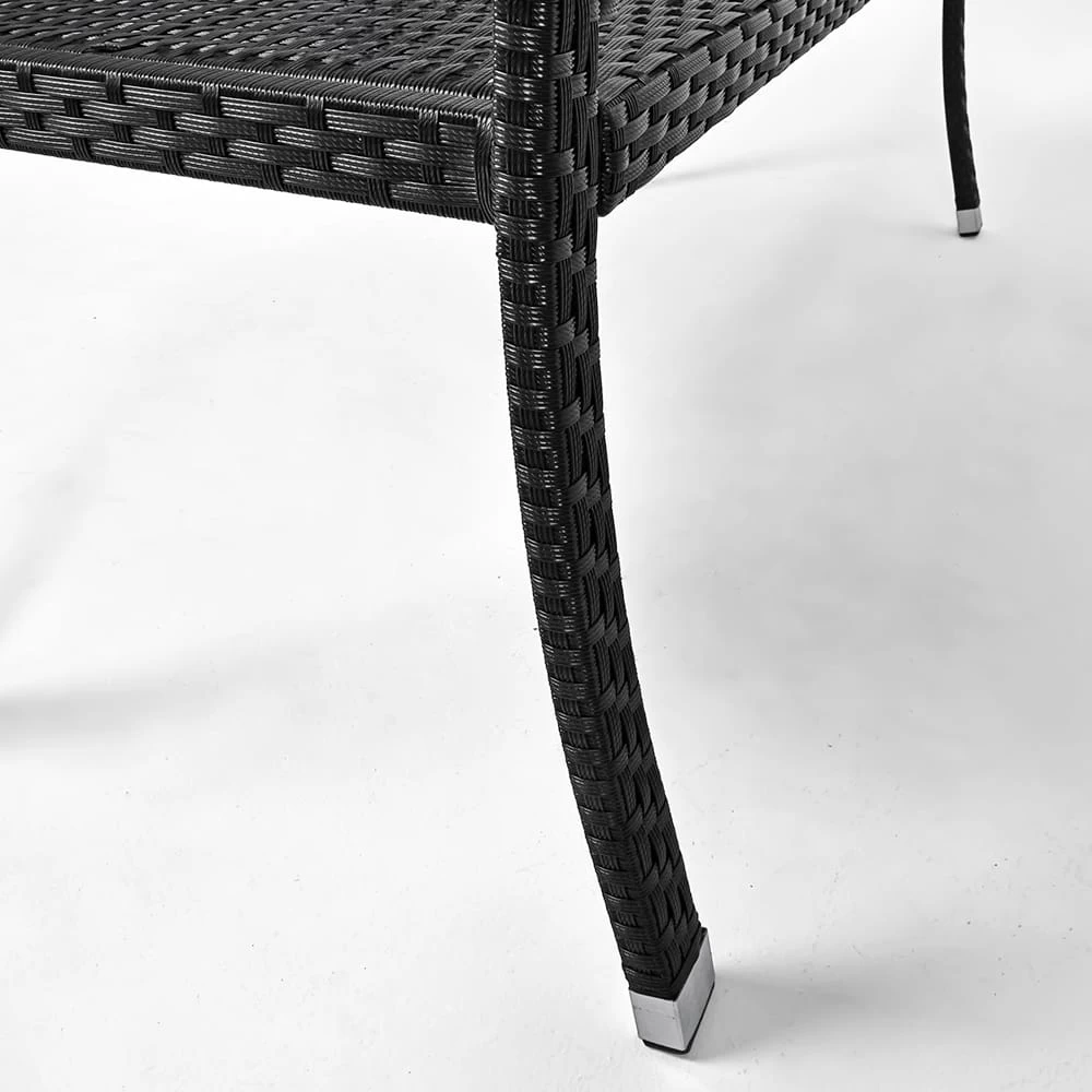 Polyrattan Gartenbank Schwarz 122x58x87cm 4 Polyrattan Gartenbank Schwarz 122x58x87cm – Bild 2