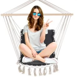 Hängestuhl Grau 55x100cm Mit Fransen -Gartenmöbel Und Dekoration Geschäft 9a8915bd20a083ed68c2f9f334d0858e de 107499d 7 1