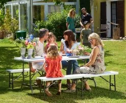 Bierbank 2er-Set Weiß Kunststoff 180cm -Gartenmöbel Und Dekoration Geschäft 9b1c8d5fab91fc1005b0b6d17b9f180c de 990010d 13 1