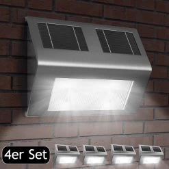 LED Solar-Wandleuchte 4er-Set Edelstahl -Gartenmöbel Und Dekoration Geschäft 9baf75021cd9b0a34d415c0df547871d 7 1
