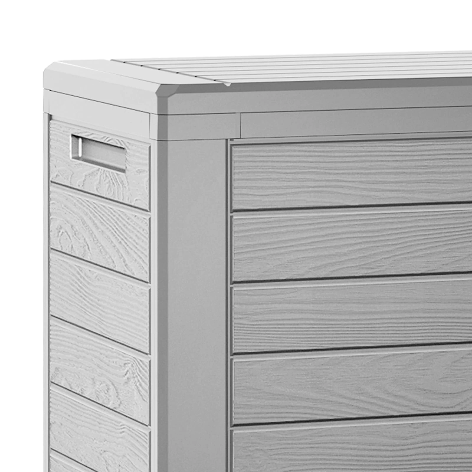 Auflagenbox Woody Grau Holzoptik 280L 5 Auflagenbox Woody Grau Holzoptik 280L – Bild 3