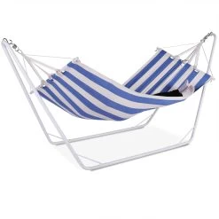 Hängematte Mit Metallgestell Creme/Blau 200x80cm -Gartenmöbel Und Dekoration Geschäft 9d9aedeb32c3bc491210382d3c1c59c2 de 102377d 1 1 1