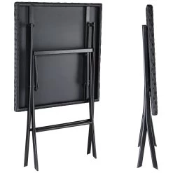 Polyrattan Klapptisch Rom Schwarz 73x63x63cm -Gartenmöbel Und Dekoration Geschäft 9e0160813cd15d51a45a359e17949532 de 108667d 5 1