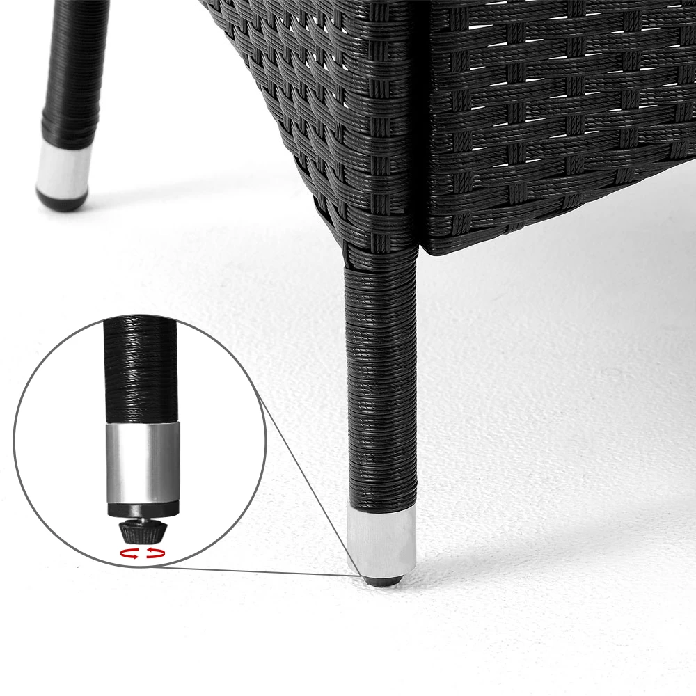 Polyrattan Gartenstuhl 3er-Set Schwarz Stapelbar 6 Polyrattan Gartenstuhl 3er-Set Schwarz Stapelbar – Bild 4