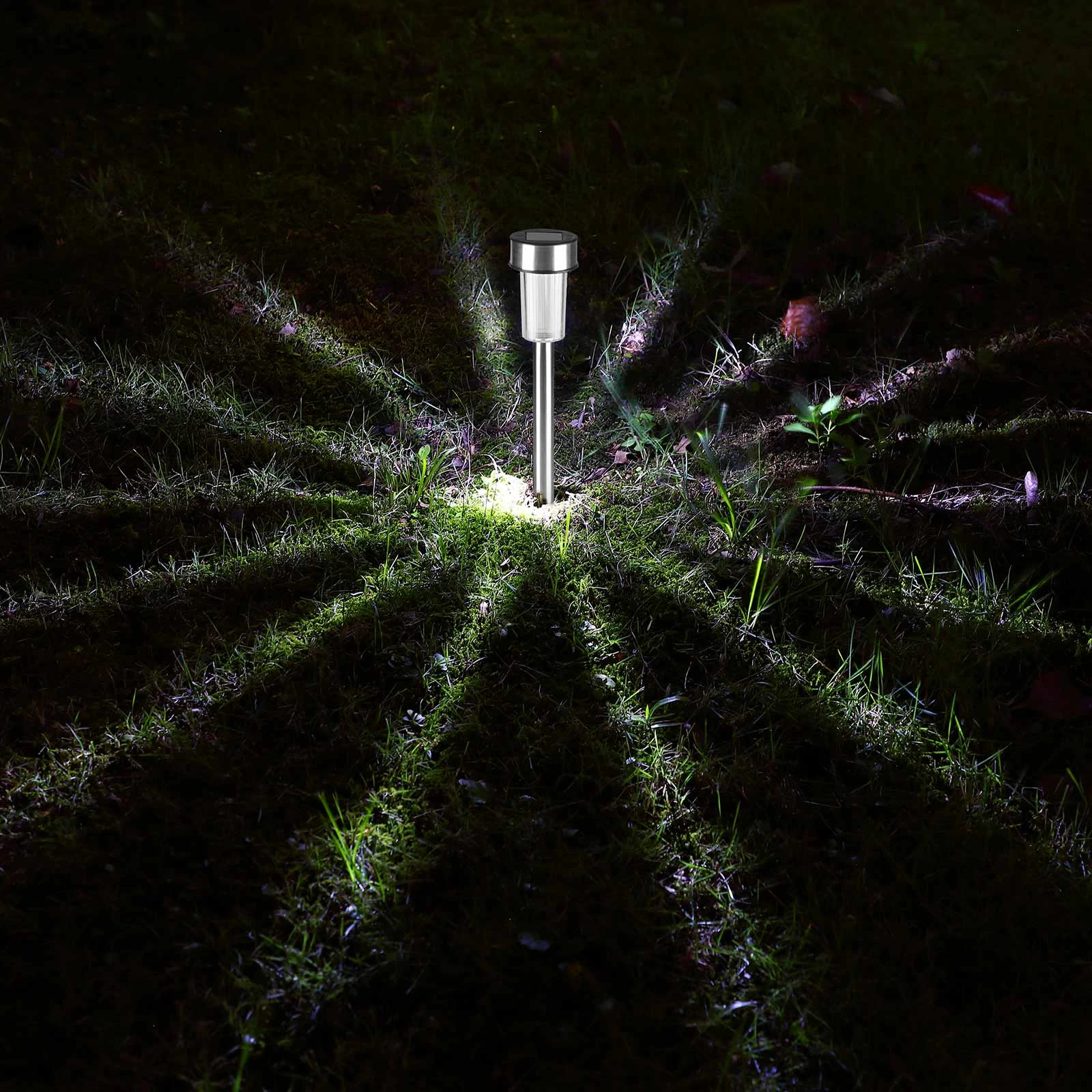 LED Solarleuchte 24er-Set Edelstahl 37cm 9 LED Solarleuchte 24er-Set Edelstahl 37cm – Bild 7