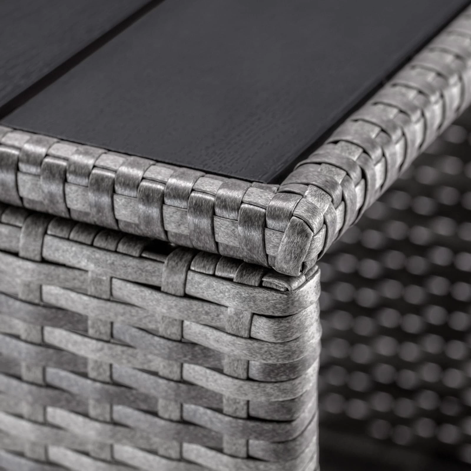 Polyrattan Beistelltisch Vedis Grau 45x45x40cm 10 Polyrattan Beistelltisch Vedis Grau 45x45x40cm – Bild 8