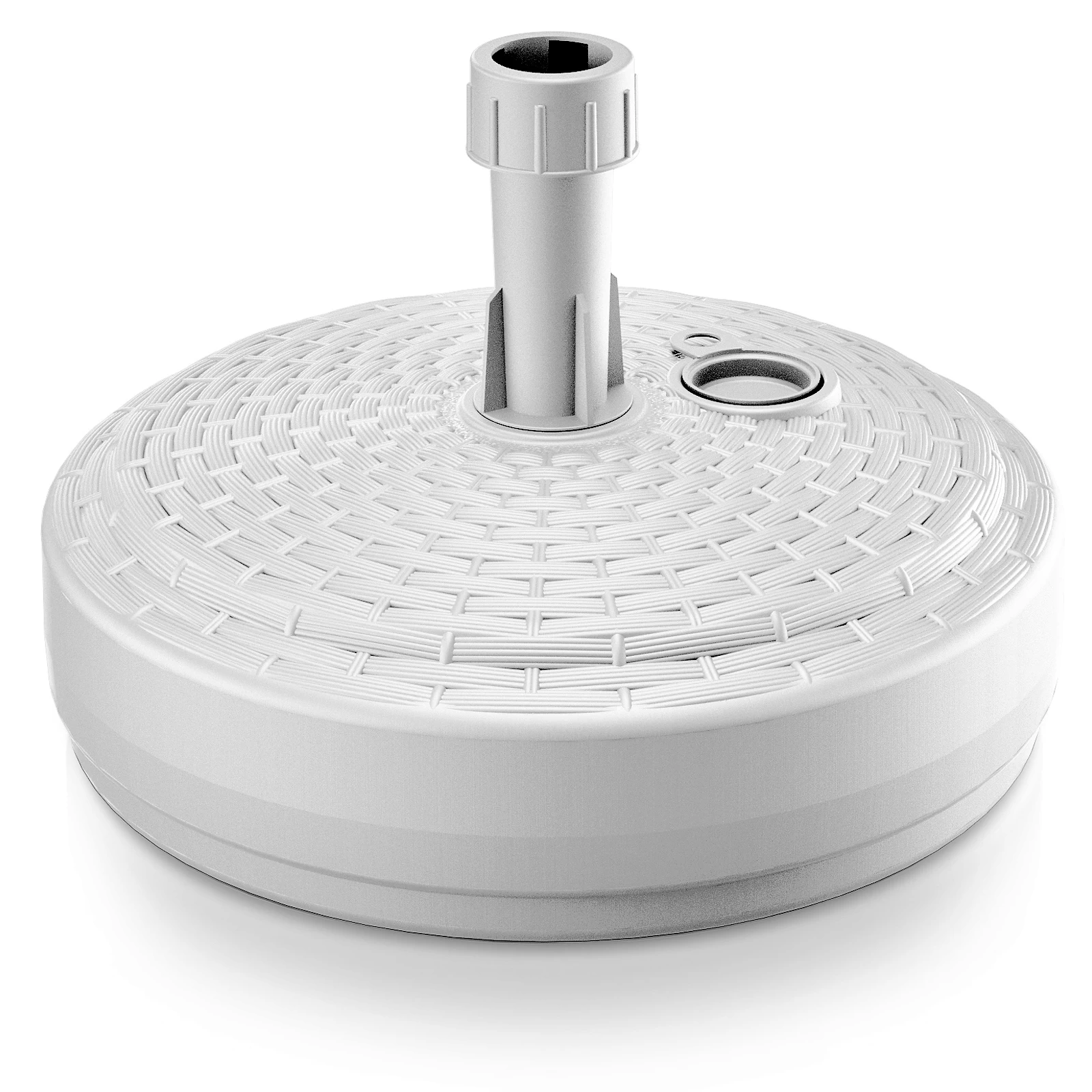 Schirmständer Weiß Polyrattan Optik Ø39cm 3 Schirmständer Weiß Polyrattan Optik Ø39cm