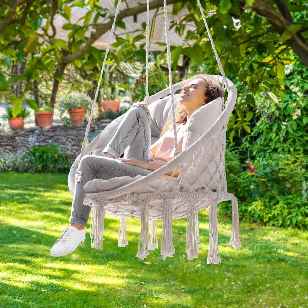 Hängesessel Creme 80x60x140cm 7 Hängesessel Creme 80x60x140cm – Bild 5