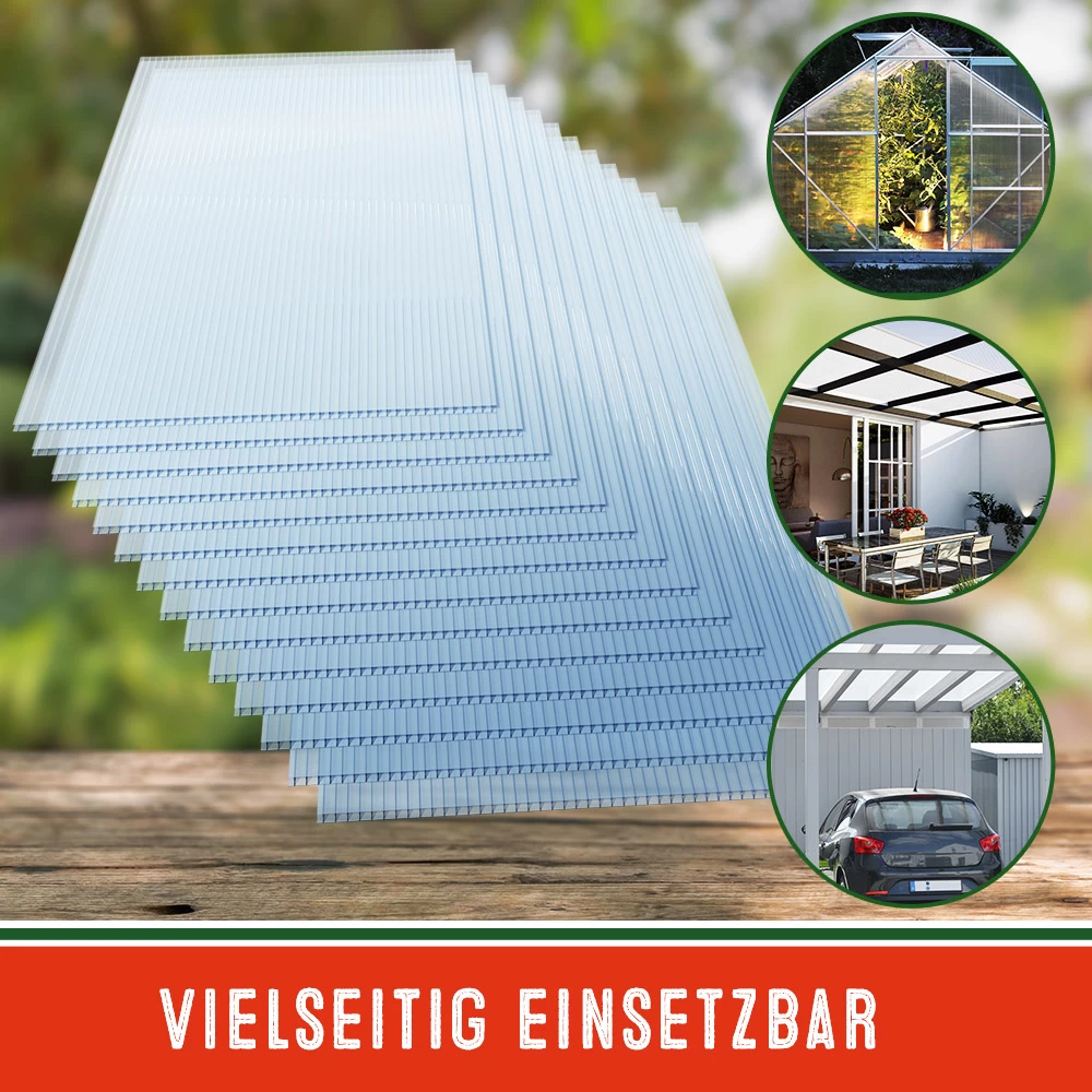 Hohlkammerstegplatten 14er-Set & Gewächshausklammern 50er-Set 7 Hohlkammerstegplatten 14er-Set & Gewächshausklammern 50er-Set – Bild 5