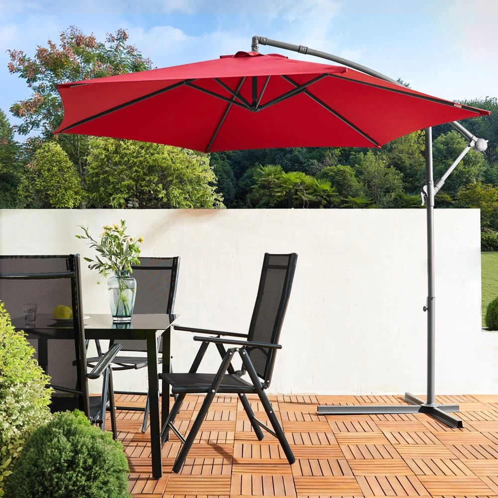 Ampelschirm Rot Alu Ø300cm UV-Schutz 50+ + Abdeckung 10 Ampelschirm Rot Alu Ø300cm UV-Schutz 50+ + Abdeckung – Bild 8