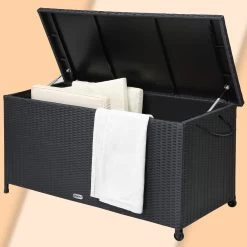 Polyrattan Auflagenbox Schwarz 122x56x61cm Griffe 36 Polyrattan Auflagenbox Schwarz 122x56x61cm Griffe -Gartenmöbel Und Dekoration Geschäft a49efc129d7b4676caf71b31b2f9052f de 102318d 1 1