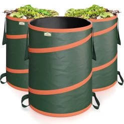 Popup Gartenabfallsack 3er-Set Grün Je 85 Liter