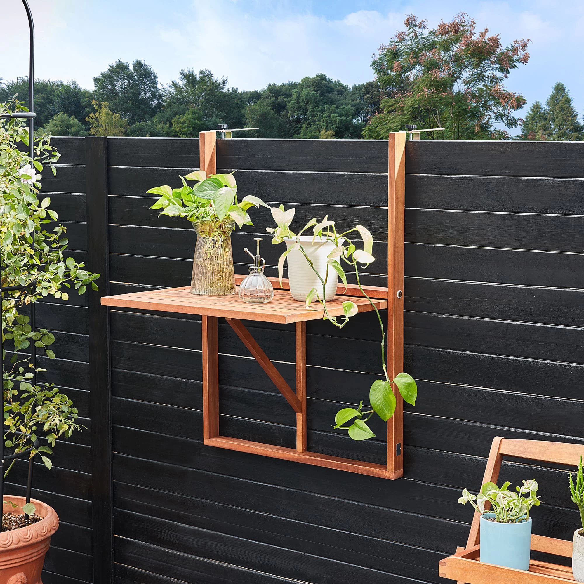 Balkonhängetisch Akazienholz 65x45x87cm FSC®-zertifiziert Klappbar 3 Balkonhängetisch Akazienholz 65x45x87cm FSC®-zertifiziert Klappbar